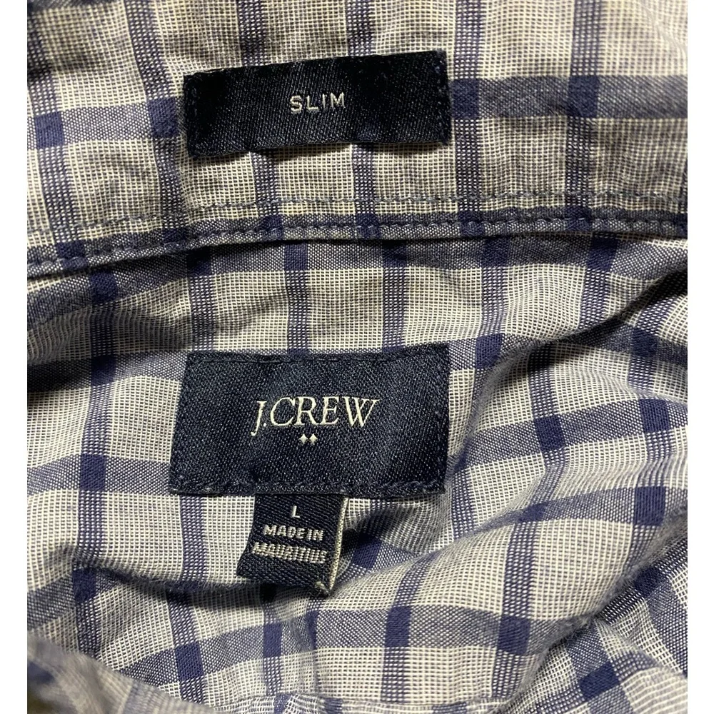 EUC J. Crew Button Down Shirt SZ L Blue on Blue